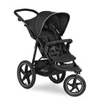 hauck Runner 2, Black - Robust All Terrain Pushchair with Raincover, XL Pneumatic Air Wheels, UPF 50+, Reclining Backrest from Birth up to 22 kg, Height-Adjustable Handle, XL Mesh Window