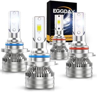 Eggdax 9005 9006 LED Headlight Bulbs Combo, 2023 Upgraded 44000LM 600% Brighter HB3 HB4 High and Low Beam, 6500K Cool Withe Super Bright LED Conversion Kit, Pack of 4…