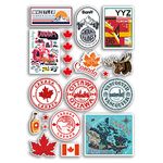 A4 Sticker Sheet Canada Vinyl Stickers - Canadian Landmarks City Beach Flag Map Holiday Suitcase Luggage Scrapbook Culture Travel #78877