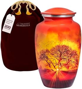 Trupoint Memorials Cremation Urns for Human Ashes - Decorative Urns, Urns for Human Ashes Female & Male, Urns for Ashes Adult Female, Funeral Urns - Orange Sunset, Large