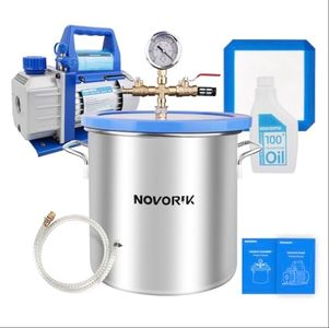 novorik 3 Gallon Vacuum Chamber with 3.6 CFM Pump, Single Stage Vacuum Pump and Vacuum Chamber Kit with Acrylic Lid for Stabilizing Wood, Degassing Silicone Resin, Epoxies