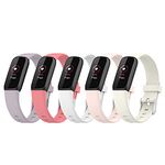 Straps Compatible with Fitbit Luxe Bands Soft Silicone Sport Waterproof Quick Release Wristbands for Luxe Fitness and Wellness Fitness Tracker, Soft and Durable (5pack)