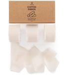 Vitalizart Light Nude Chiffon Silk Ribbon 1" x 21Yd Fringe Fabric Eco-Friendly Package (3 Rolls *7Yd) for Wedding Invitations, Bridal Bouquets, Decorations, Gifts Wrapping & Bow Making