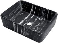 Miyili 19"x15" Marbling Vessel Sink Rectangle - Modern Rectangular Top Counter Bathroom Sink Porcelain Ceramic Lavatory Sink Bowl, VS4837M