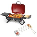 Peng Essentials Gas BBQ Grill for Indoor & Outdoor Cooking| Traveler Compact Foldable Tandoor Gas Barbeque Grill Set| Tabletop, Portable, Easy Assembly, Efficient Heat & Smoke- (Black)