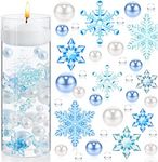 MTLEE 2106 Pieces Christmas Vase Filler Pearl for Vase Filler Pearls for Vases Candyland Pearls Water Gels Beads Candles Centerpiece for Christmas Home Table Party Decor(Snowflake Style)