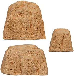 Sunnydaze S/M/L Variety Pack Faux Landscape Rock Covers - Lightweight Polyresin Fake Rock Well Pump Covers for Outside – Realistic Natural Texture – 11", 14", 21.5" H – Sand