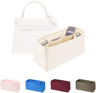 KINGS IN BAG Organizer Insert for Kelly 40, Silky Purse Organizers for Inside Purse, Lightweight Shaper Compatible with Hermes Kelly 40 Bag, Multi Color Options(Craie, KE 40)