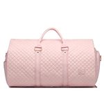 Convertible Carry on Garment Bag for Women,Leather Garment Bags for Travel with Shoe Pouch 2 in 1 Hanging Suitcase Suit Bag for Women Travel Bags for Women Duffle Bag Garment Bag Gifts for Women Pink