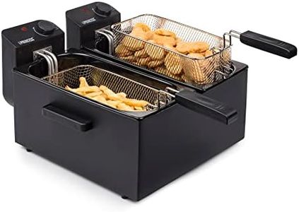 Friteuse électrique double cuve Princess 183028 noire - 6 L - 8 portions - 1,2 kg - 3 600 W