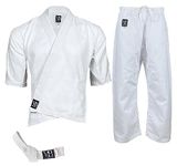Victorbudo USA Karate gi Martial Arts Uniform With Free Belt, Lightweight White Karate Uniform for Kids Gi & Adult Size 00-6, B, 2