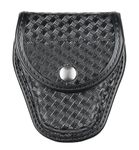 7900, Covered Cuff Case Basketweave Black-Size 1 Chrome