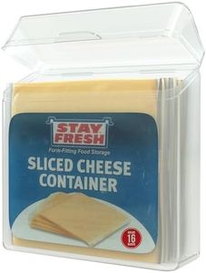 American Cheese Slice Storage Container - Stay Fresh Clear Plastic Cheese Slice Holder that is Dishwasher Safe, BPA Free. Air tight Cheese Container for your Pantry, Counter, Refrigerator