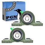 PGN UCP201-8 Pillow Block Bearing - Pack of 2 Mounted Pillow Block Bearings - Chrome Steel Bearings with 1/2" Bore - Self Alignment