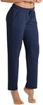 icyzone Sweatpants for Women - Active Joggers Athletic Yoga Lounge Pants with Pockets (M, Navy)