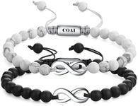 COAI Infinite Love Partner Bracelets in Natural Gemstones, 17-19.5 cm (male) / 16-18 cm (female), Stone, Onyx howlite