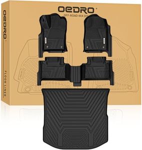 OEDRO Floor Mats Set for 2016-2021 Jeep Grand Cherokee / 2022 Jeep Grand Cherokee WK, Custom Fit Black TPE All Weather Front & Rear Row Trunk Liners Car Floor Mats Set