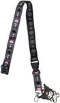 Kuromi Hearts & Skulls Black Lanyard With Character Charm