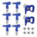 Hoypeyfiy Reversible Spray Tips Airless Paint Sprayer Nozzle Tips Airless Paint Spray Guns Airless Tips Guard Base Sprayer for Homes Buildings Decks (211,315,417,517,515,523)