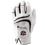 Wilson Staff Grip Plus Golf Glove,Men's-Left Hand, White, XL/26