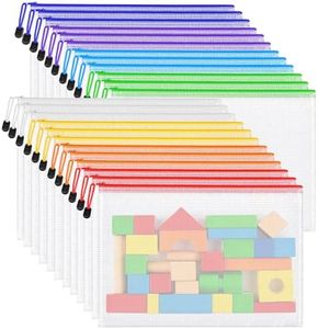 24pcs Mesh Zipper Pouch Bags, A3 Large Size 8 Colors Plastic Zipper Bags for Organizing Storage, Clear Pouches with Zipper, Waterproof Mesh Bags for School Supplies, Home Organize, Travel Storage