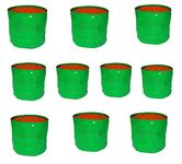 BAZODO Hdpe Grow Bag 220 Gsm(18 X18 Inch, Dia X Height)-Pack Of 10 Pieces - Suitable For Medium Tree Plants, Green