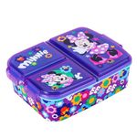 Zawadi Global Minnie Mouse Kids Childrens Multi Compartment Rectangular School Travel Lunch Food Box Sandwich Bento Container, BPA Free