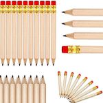 CAVLA 100 Pcs 4 Inches Golf Pencils, Mini Pencils, Half Pencils with Eraser, Short Round Pencils, Presharpened Pencils Short Wood Pencils for Preschoolers Kindergarten School Home Office Supplies