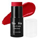 Go Ho Cream-Blendable Red Face Paint Stick (1.06 Oz),Red Full Body Paint Makeup Stick for Adults Children Halloween Cosplay Joker Clown SFX Makeup,Waterproof