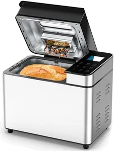 25-IN-1 Bread Maker with Recipes, 2lb Automatic Bread Machine with Visible Lid, Automatic Nut Dispenser/One-Touch Control/13 Hours Delay Timer, Easy to Begin and High Success Rate for Homemade Bread