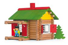 Jeujura J8002 100 Pieces My Wooden Chalet, in Cardboard Box, Multi-Color