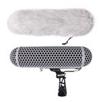 Micolive Microphone Windshield Blimp Windscreen Style Protect Cage and Rycote Shock Mount Suspension System Compatible with Rode NTG1 NTG2 NTG3 NTG4 AT875R Line MKE 600 Series Shotgun Microphones etc