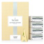 Tea Forté Jasmine Green Event Box Bulk Pack, 48 Handcrafted Green Tea Pyramid Infuser Bags