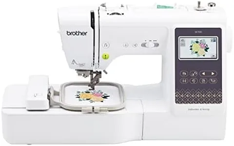 Brother SE700 Sewing and Embroidery Machine, Wireless LAN Connected, 135 Built-in Designs, 103 Built-in Stitches, Computerized, 4" x 4" Hoop Area, 3.7" Touchscreen Display, 8 Included Feet, White