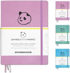 Panda Planner - Enhanced Mental Health Weekly Planner - 8.5 x 11" Cloth Hardcover with 3 Bookmarks - 90-Day Undated Mood and Wellness Journal - Supports Reforestation - 240 Pages (Pink)