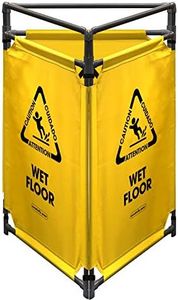 Essentially Yours "Wet Floor" Foldable Safety Barricade | High Visibility Yellow 3 Foot Lightweight Portable Safety Barrier with Heavy Duty PVC Frame