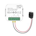 Smart WiFi Meter Energy Monitor, For Tuya Real-time Power Monitoring Module With Clamp CT, KWh Current Transformer App Electricity Automation Monitor, KWh Power Consumption Monitoring Meter (1CT)