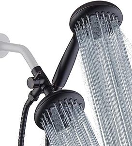 G-Promise High Pressure Dual Shower Head with Handheld, 6×6 Spray Modes Shower Head Combo, (Oil Rubbed Bronze)