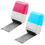 Identity Protection Roller Stamps,Identity Theft Protection Stamp for ID Blockout - Privacy Confidential and Address Blocker (Pink and Blue)