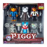 PIGGY Action Figure 6 Pack - Six 3.5" Articulated Buildable Toys, Officer Doggy, Billy, Memory, Robby, Clowny, & Frostiggy, 9 Accessories, Series 2, includes DLC