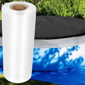 656-Feet/Winter Pool Cover Seal for Above-Ground Pools,Stretchable Pool Cover Wrap Stretch Film Clear Cling, Heavy Duty Shrink Film Stretch Film Wrap for Moving