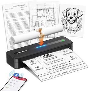 Stampante Portatile Senza Fili per I Viaggi, 300dpi 2600mA Stampante Termica A4 Senza Inchiostro, Stampante Bluetooth per Smartphone Tablet Laptop PC, Sostegno US Letter/A4/4''/3''/2'' Carta Termica