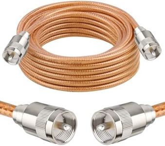 XRDS -RF 18FT RG8X Coaxial Cable with UHF Male PL259 Connectors, Solid Copper Core, Braided Shield, CB Cable for Ham Radio, HF Radio, and Communication Devices