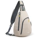 G4Free RFID Sling Bag Shoulder Backpacks Chest Sling Backpack Crossbody Daypacks Gym Bag for Hiking Outdoor(Ivory)