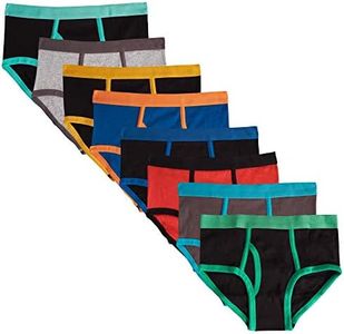 MALLARY BY MATTHEW Boys 100% Cotton Briefs Underwear (8 Pack) Basics Multicolored Elastic Briefs, M