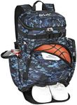 WOLT Basketball Backpack Gym Bag with Shoe Compartment, Large Sports Backpack with Separate Ball Holder for Basketball, Soccer, Volleyball, Baseball