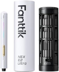 Fanttik E2 Ultra 3.7V Mini Electric Screwdriver, Cordless Screwdriver, Max 0.6N.m, 50 Magnetic Bits, 5/32'' Hex, Magnetic Storage, Repair Tool for Electronics, Camera, Laptop, and PC Build (White)