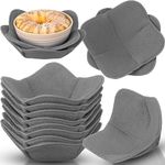 Uiifan Set of 20 Microwave Bowl Holders for Hot Food Soup Bowl Cozy Microwave Safe Bowl Pot Holder Huggers Multipurpose Hot Heat Resistant Bowl Pads for Dish Plate, 7.5 x 7.5 x 3.5 Inch (Gray)