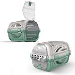 CAT CENTRE Premium Green Pet Carrier Kitten Dog Animal Transport Travel Box Cage