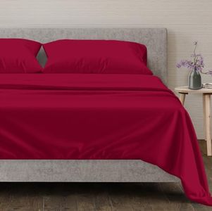 Mayfair Linen 100% Egyptian Cotton Sheets Full Size - 600 Thread Count Sheets 4 PC 16" Deep Pocket Full Size Sheets Set, High Thread Count Soft Cooling Sateen Weave Hotel Luxury Sheets Set - Red